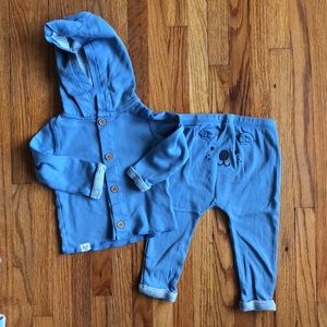 carters | periwinkle hoodie & pant set | 9 mo